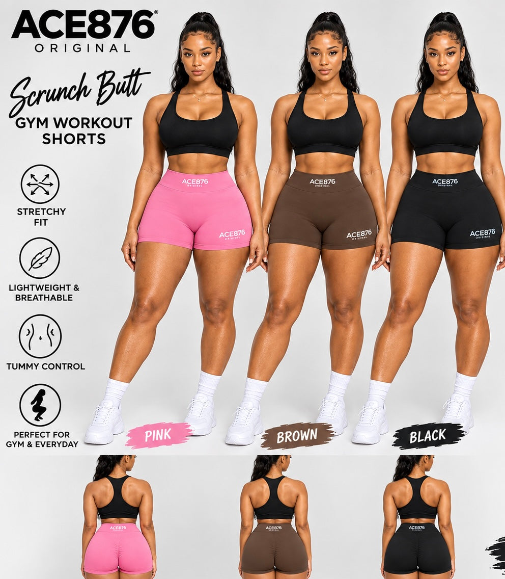 Ace876 Scrunch Butt Gym Workout shorts
