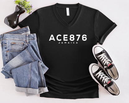 Ace876 Women V Neck Short Sleeve Tees