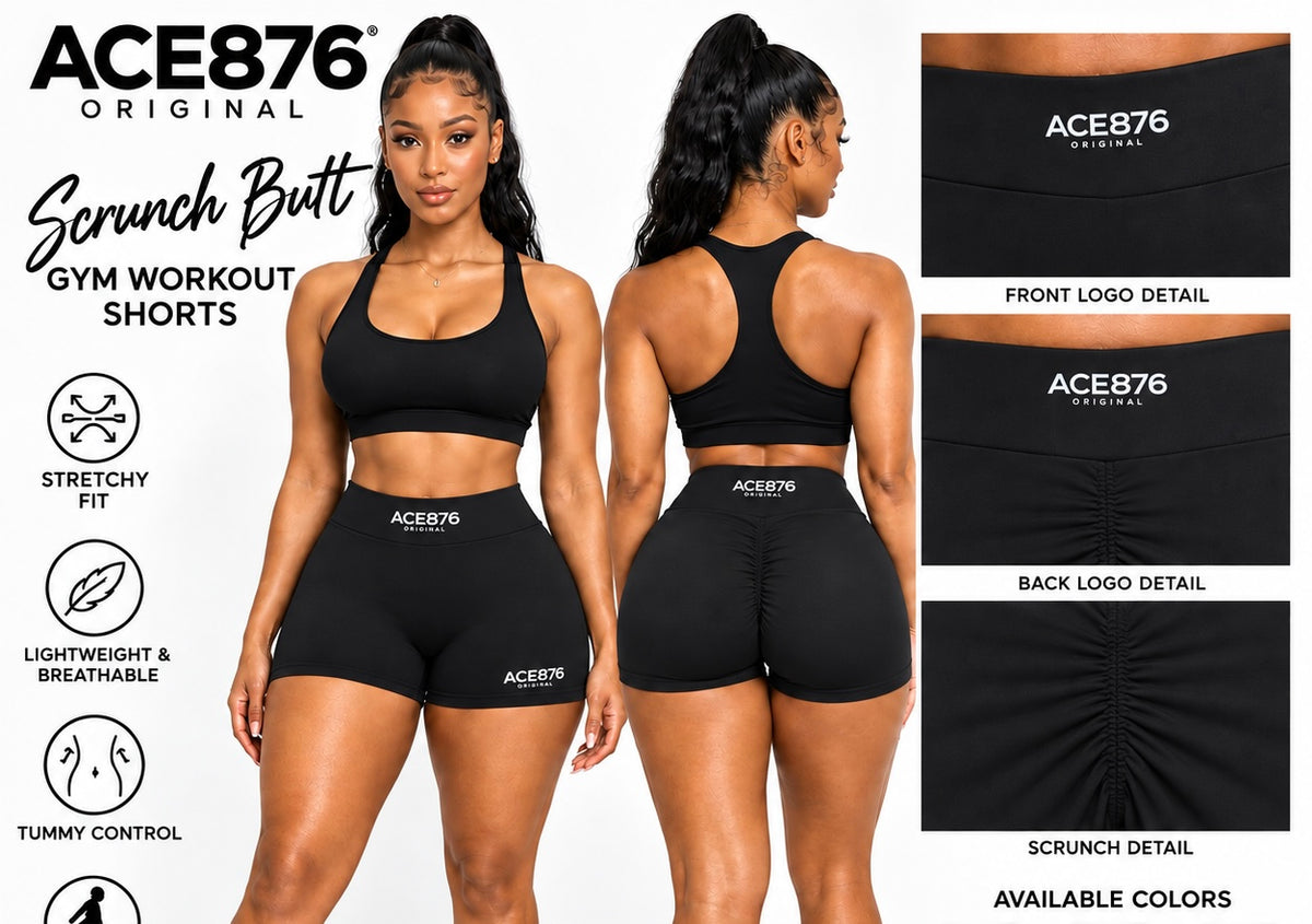 Ace876 Scrunch Butt Gym Workout shorts