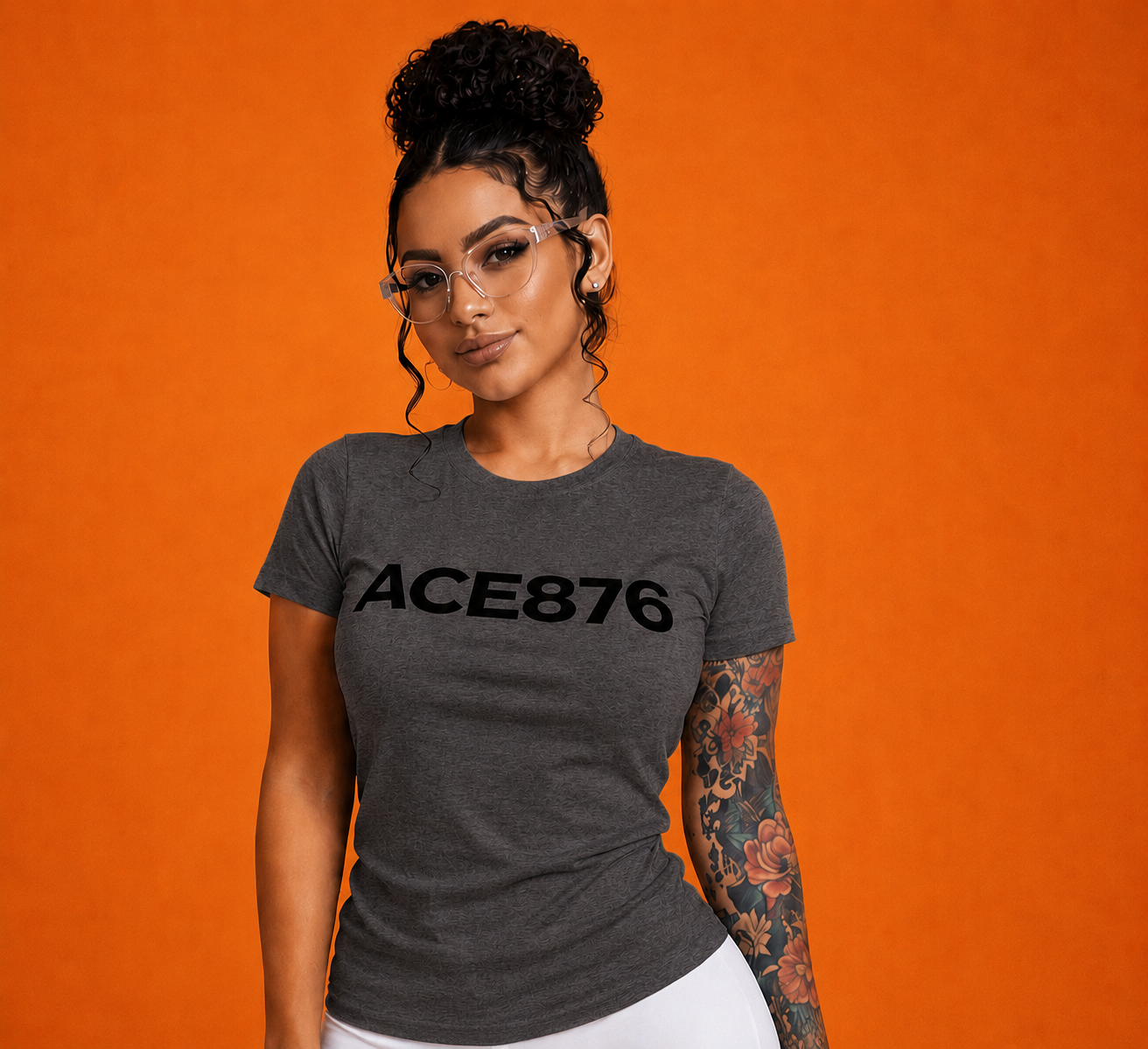 Ace876 Womens Crew Neck Short Sleeve fitted tee shirt