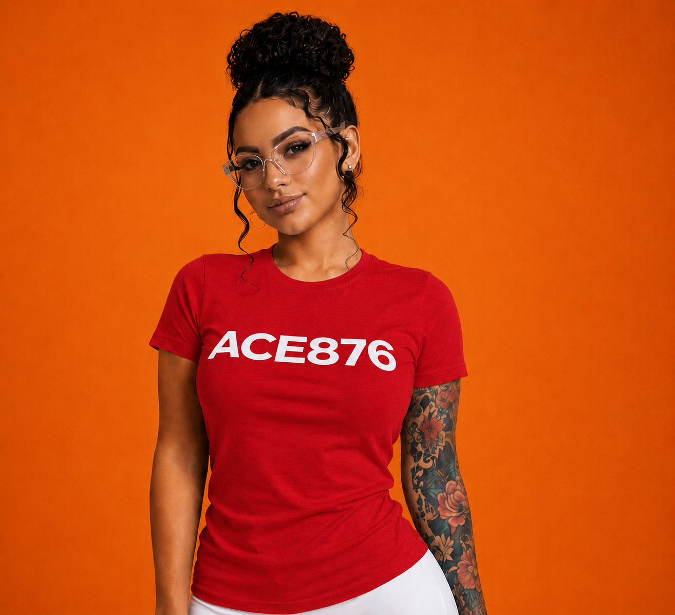 Ace876 Womens Crew Neck Short Sleeve fitted tee shirt