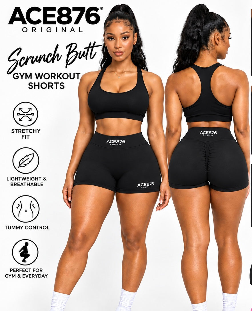 Ace876 Scrunch Butt Gym Workout shorts