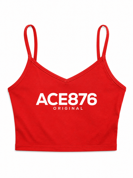 ACE876 Original Women's V Neck Crop Top