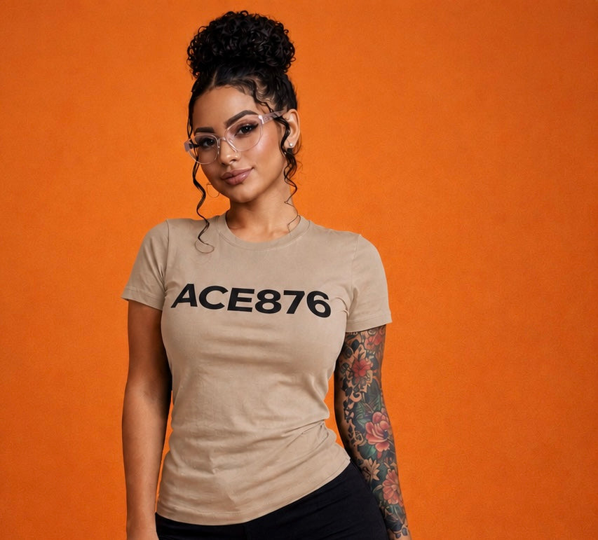Ace876 Womens Crew Neck Short Sleeve fitted tee shirt