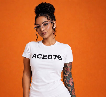 Ace876 Womens Crew Neck Short Sleeve fitted tee shirt
