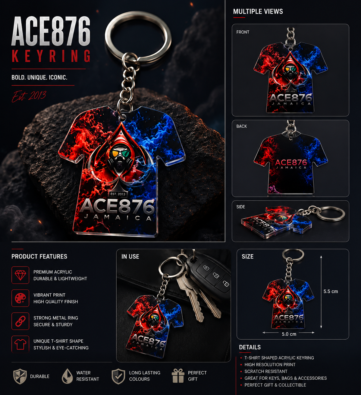 ACE876 Jamaica Keyring