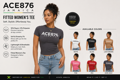 Ace876 Jamaica Women Crew Neck Short Sleeve Tees