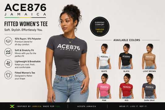 Ace876 Jamaica Women Crew Neck Short Sleeve Tees