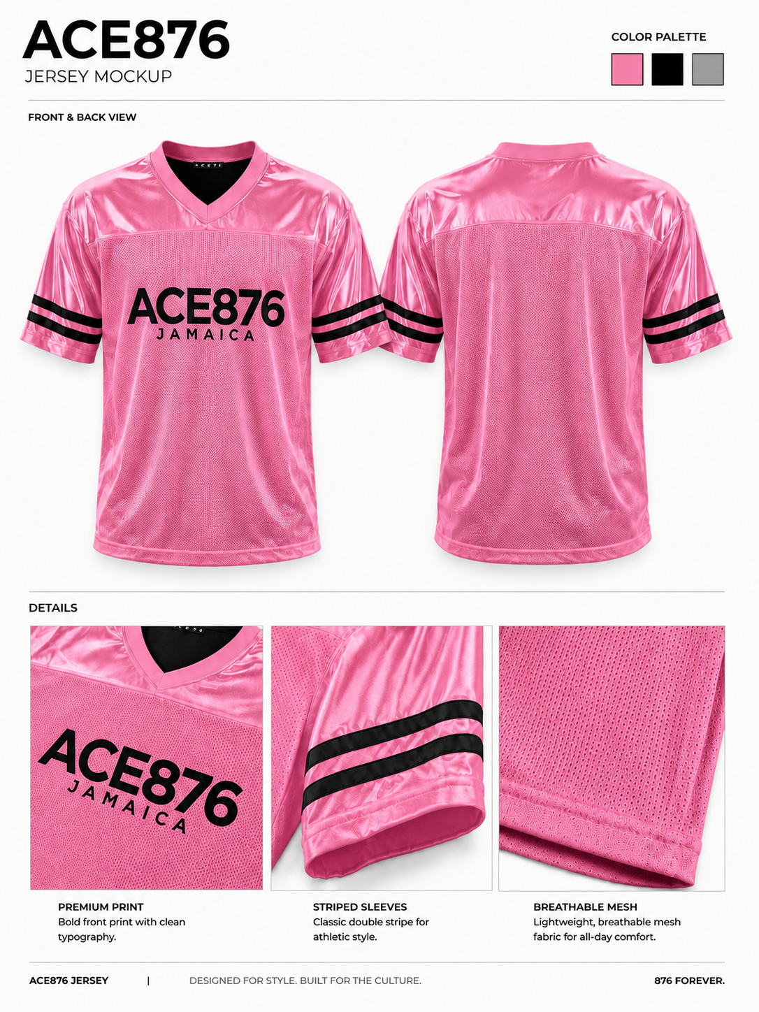 Ace876 Jamaica Unisex Mesh Jersey