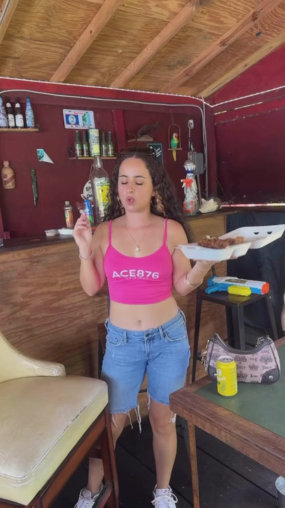 ACE876 Original Women's V Neck Crop Top